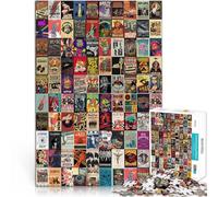 for Adults Puzzles 2000 Piece Jigsaws Retro patchwork poster Made of cardboard，for ages 14 and over Staycation Kill time great gift。size：70x100cm/27.5x39.3inch