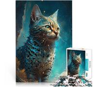 for Adults1000 Piece Puzzles Bengal Cat Enchanting Made of cardboard Suitable for ages 14 and up Play toys because it is ideal as a gift for the whole family。size：26x38cm/10.24x14.96inch