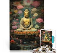 for Adults1000 Piece Puzzles Buddha Art Painting Made of wood Suitable for ages 14 and up Family Games deal as gifts for the whole family 。size：50x75cm/19.68x29.52inch