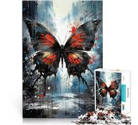 for Adults1000 Piece Puzzles Dark Butterfly in Urban Landscape Made of cardboard,for age 14+ Puzzle for Fun activities at home, birthday gifts, travel gifts,。size:26x38cm/10.24x14.96inch