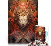 for Adults1000 Piece Puzzles “Kuan In Art” Made of wood，for ages 14 and over Puzzle game Gifts Ideas。size：50x75cm/14.96x20.47inch