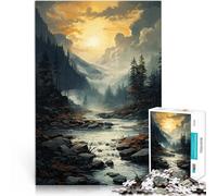 for Adults1000 Piece Puzzles River Landscape Art Made of cardboard Suitable for ages 14 and up Each piece is unique - Fun and challenging game for the whole ideas。size:26x38cm