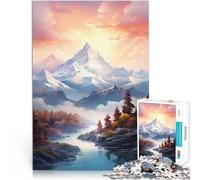for Adults1000 Piece Puzzles “Summer mountains art ” Made of cardboard，Suitable for people aged 14 and above Home Decoration game Toys Wish List with Santa Claus。size：38x52cm/14.96x20.47inch