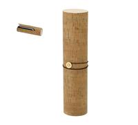 FOR ADVENTUR Natural Cork Wine Box with Wooden Insert - Ecological Cylindrical Gift Box with Strap Closure - 34 × 8 cm