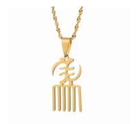 For Africa Stainless Steel Map Pendant Necklace Earrings And Ring Set Fashionable And Versatile Suitable For Men And Women Brides And Grooms Suitable For Wedding Parties (gold)