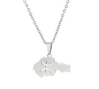 For African For Berbers Stainless Steel Map Pendant Necklaces Jewelry Gold Color Items Women Man Party Gifts Jewelry (Model 7)