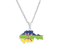 For African For Berbers Stainless Steel Map Pendant Necklaces Jewelry Gold Color Items Women Man Party Gifts Jewelry (Model 9)