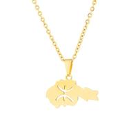 For African For Berbers Stainless Steel Map Pendant Necklaces Jewelry Gold Color Items Women Man Party Gifts Jewelry (Model 6)