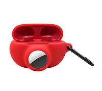 for Air Tag Case for Beats Studio Buds,Item Find Case Silicone Protective Skin Sleeve with airtag Holder,Find Your Headphone Cover,Red