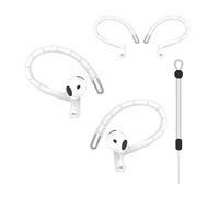 for Airpod 4 Anti-Lost Ear Hooks，Ergonomic 360 Degrees Rotation Adjustable with Memory Metal, Additional with Anti-Lost Strap Compatible with AirPods 4& 3 & 2 & 1& AirPods Pro 1, 2 (White)