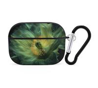 for AirPod Pro 2 Case with Keychain, Shockproof Green Poppy in The Dark Case Cover Compatible with AirPod Pro 2nd/1st Generation, Support Wireless Charging, Front LED Visible-Black