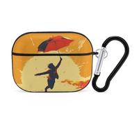 for AirPod Pro 2 Case with Keychain, Shockproof Holding an Umbrella Case Cover Compatible with AirPod Pro 2nd/1st Generation, Support Wireless Charging, Front LED Visible-Black