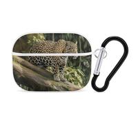 for AirPod Pro 2 Case with Keychain, Shockproof Jaguar Cat on Tree Trunk Case Cover Compatible with AirPod Pro 2nd/1st Generation, Support Wireless Charging, Front LED Visible-White