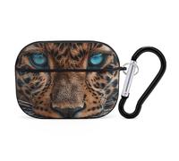 for AirPod Pro 2 Case with Keychain, Shockproof Leopard Face Close-Up Case Cover Compatible with AirPod Pro 2nd/1st Generation, Support Wireless Charging, Front LED Visible-Black