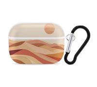 for AirPod Pro 2 Case with Keychain, Shockproof Light Orange and Beige Case Cover Compatible with AirPod Pro 2nd/1st Generation, Support Wireless Charging, Front LED Visible-White