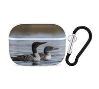 for AirPod Pro 2 Case with Keychain, Shockproof Loon Birds Case Cover Compatible with AirPod Pro 2nd/1st Generation, Support Wireless Charging, Front LED Visible-White