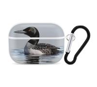 for AirPod Pro 2 Case with Keychain, Shockproof Loon Nature Bird Case Cover Compatible with AirPod Pro 2nd/1st Generation, Support Wireless Charging, Front LED Visible-White