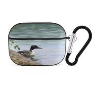 for AirPod Pro 2 Case with Keychain, Shockproof Loon Nature Birds Case Cover Compatible with AirPod Pro 2nd/1st Generation, Support Wireless Charging, Front LED Visible-Black