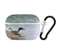 for AirPod Pro 2 Case with Keychain, Shockproof Loon Nature Birds Case Cover Compatible with AirPod Pro 2nd/1st Generation, Support Wireless Charging, Front LED Visible-White