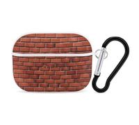 for AirPod Pro 2 Case with Keychain, Shockproof Red Brick Wall Case Cover Compatible with AirPod Pro 2nd/1st Generation, Support Wireless Charging, Front LED Visible-White