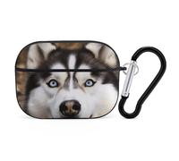 for AirPod Pro 2 Case with Keychain, Shockproof Stupid Husky Dog Case Cover Compatible with AirPod Pro 2nd/1st Generation, Support Wireless Charging, Front LED Visible-Black