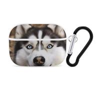 for AirPod Pro 2 Case with Keychain, Shockproof Stupid Husky Dog Case Cover Compatible with AirPod Pro 2nd/1st Generation, Support Wireless Charging, Front LED Visible-White
