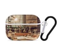 for Airpod Pro 2nd / 1st Generation Vintage Chemistry Lab Case Cover Shockproof Protective Case with Keychain Ring Anti-Scratch Hard Pc Full Drop Headphone Cases for Men Women White