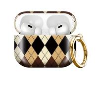 for AirPod PRO 3 2025 Case Shockproof and dustproof Wireless Earbuds case Cover with Golden Ring Keychain(Textile Pattern 1)