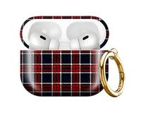 for AirPod PRO 3 2025 Case Shockproof and dustproof Wireless Earbuds case Cover with Golden Ring Keychain(Grid 1)