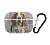 for Airpod Pro Case Cover with Secure Lock Clip Hard Basset Hound Protective Cover Compatible with Airpod Pro 2nd/1st Generation Case for Women Men Front LED Visible White