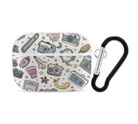 for Airpod Pro Case Cover with Secure Lock Clip Hard Cartoon Innocence Style Protective Cover Compatible with Airpod Pro 2nd/1st Generation Case for Women Men Front LED Visible White