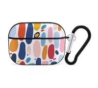 for Airpod Pro Case Cover with Secure Lock Clip Hard Colored Oval Image Protective Cover Compatible with Airpod Pro 2nd/1st Generation Case for Women Men Front LED Visible Black