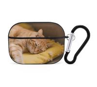 for Airpod Pro Case Cover with Secure Lock Clip Hard Cozy Cat Protective Cover Compatible with Airpod Pro 2nd/1st Generation Case for Women Men Front LED Visible Black