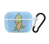 for Airpod Pro Case Cover with Secure Lock Clip Hard Ice Cream Cone Protective Cover Compatible with Airpod Pro 2nd/1st Generation Case for Women Men Front LED Visible White