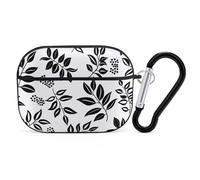 for Airpod Pro Case Cover with Secure Lock Clip Hard Line Art Style Protective Cover Compatible with Airpod Pro 2nd/1st Generation Case for Women Men Front LED Visible Black