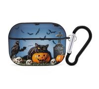 for Airpod Pro Case Cover with Secure Lock Clip Hard Lonely Kitten Protective Cover Compatible with Airpod Pro 2nd/1st Generation Case for Women Men Front LED Visible Black