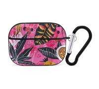 for Airpod Pro Case Cover with Secure Lock Clip Hard Peach Line Style Protective Cover Compatible with Airpod Pro 2nd/1st Generation Case for Women Men Front LED Visible Black