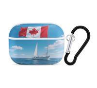 for Airpod Pro Case Cover with Secure Lock Clip Hard Ship Sailing Protective Cover Compatible with Airpod Pro 2nd/1st Generation Case for Women Men Front LED Visible White