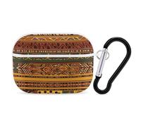 for Airpod Pro Case with Keychain Accessories Hard Shell Protective Cover African National Patterns Headphone Cases Compatible with Airpod Case 2nd/1st Generation, Front LED Visible