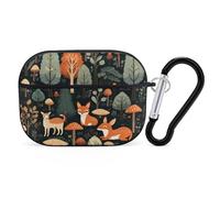 for Airpod Pro Case with Keychain Accessories Hard Shell Protective Cover Animals Woodland Headphone Cases Compatible with Airpod Case 2nd/1st Generation, Front LED Visible