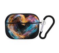 for Airpod Pro Case with Keychain Accessories Hard Shell Protective Cover Bright Heart Shape Headphone Cases Compatible with Airpod Case 2nd/1st Generation, Front LED Visible
