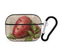 for Airpod Pro Case with Keychain Accessories Hard Shell Protective Cover Bright Red Sweet Potato Headphone Cases Compatible with Airpod Case 2nd/1st Generation, Front LED Visible