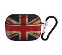 for Airpod Pro Case with Keychain Accessories Hard Shell Protective Cover British Flag Headphone Cases Compatible with Airpod Case 2nd/1st Generation, Front LED Visible