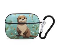 for Airpod Pro Case with Keychain Accessories Hard Shell Protective Cover Cartoon Cute Otter Headphone Cases Compatible with Airpod Case 2nd/1st Generation, Front LED Visible