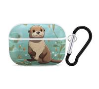 for Airpod Pro Case with Keychain Accessories Hard Shell Protective Cover Cartoon Cute Otter Headphone Cases Compatible with Airpod Case 2nd/1st Generation, Front LED Visible