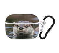 for Airpod Pro Case with Keychain Accessories Hard Shell Protective Cover Cute Otter Headphone Cases Compatible with Airpod Case 2nd/1st Generation, Front LED Visible