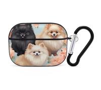 for Airpod Pro Case with Keychain Accessories Hard Shell Protective Cover Pomeranians Pattern Headphone Cases Compatible with Airpod Case 2nd/1st Generation, Front LED Visible