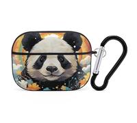 for Airpod Pro Case with Keychain Accessories Hard Shell Protective Cover Rainbow Cartoon Panda Headphone Cases Compatible with Airpod Case 2nd/1st Generation, Front LED Visible