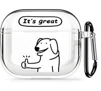 for AirPods 3rd Generation Case Clear Cool Funny Dog Design AirPods 3 Case for Men Women Boys Girls Unique Full Body Protection AirPods gen 3 Case with Keychain Kawaii Cover for Apple Airpod 3 Case