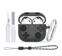 for Airpods 4 Case Cover, Game Console Design AirPod 4 Case, Silicone Protective Cover Compatible with Apple AirPods 4th Generation Charging Case 2024 Released with Hand Strap/Carabiner/Cleaner Kit